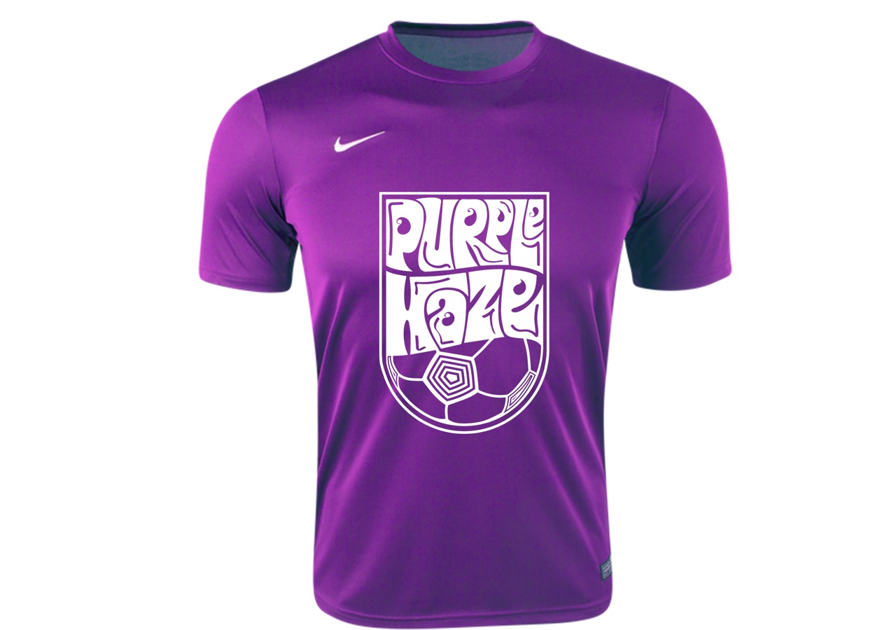 Purple Haze match jersey with the white club crest